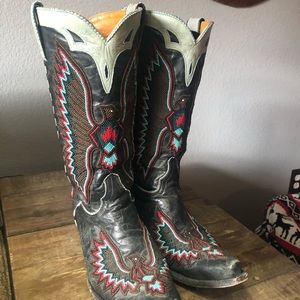 Old Gringo Eagle Chiaquira Black Leather Red Blue